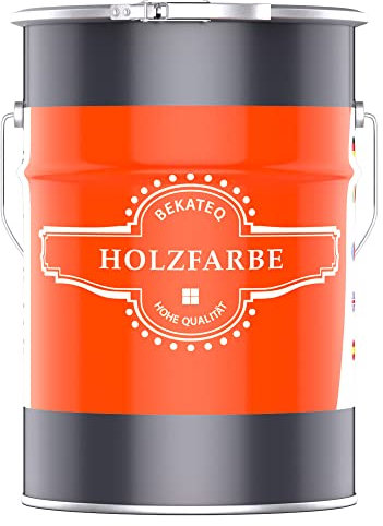 BEKATEQ Holzschutzfarbe 1l Schwarz auf Wasserbasis I Holzfarbe für innen und außen I Parkettlack, Türlack, Treppenlack, Zaunfarbe & mehr I Hochdeckender Wetterschutzlack für Holz BE-420