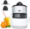 ADE Spremiagrumi elettrico | con caraffa in vetro da 1 litro | facile da pulire | rotazione bidirezionale | cono pressante grande e piccolo | 60 Watt