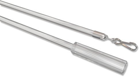 INTERDECO Schleuderstab/Gardinenstab mit Griff (1 Stück) Glasklar aus Kunststoff für Gardinen/Vorhänge, Remus, 75 cm