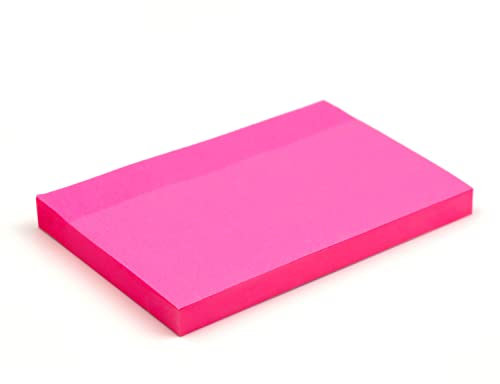 Evergreen Goods 3 x 5 (76mm x 127mm) Bright Pink Colour Sticky Notes Pads (100 Sheets Each) | Removable Adhesive Memo Pads in Pink | Set of 3 Pads | Self-Sticking Notes | Office, Home & School Use