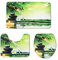 DLINF Lot de 3 tapis de sol antidérapants en bambou pour abattant WC, Bambou, Vert, 45 * 75cm