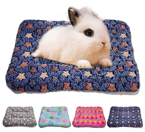 RIOUSSI Warmes Bett für Kleintiere, Kaninchen, Chinchillas, Igel, Baby, Katzen, Frettchen, 35,6 x 30,5 cm, blauer Stern