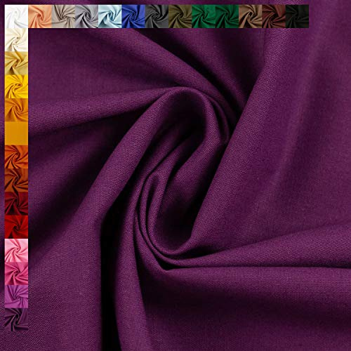 Swafing Baumwollstoff Heide, Uni-Farben, Einfarbig, 100% Baumwolle, dunkellila, Standard 100 by Oeko-TEX (50cm x 150cm)