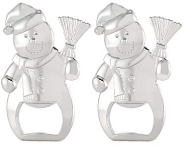 TOYANDONA, 2 apribottiglie di Natale, motivo: pupazzo di neve, divertente apribottiglie, piccoli regali, feste, Natale, Capodanno