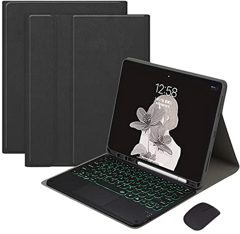 QYiiD Funda Teclado con TouchPad para iPad Air 4 2020 con Soporte Integrado para Pencil - Touchpad Desmontable retroiluminado Teclado en Español Ñ – Slim Smart Cover para iPad Air 4, Rosado