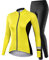 NUCKILY Fahrradbekleidung Set Damen Radtrikot Langarm Winddicht Damen Thermische Fleece mit 3D Polster Hosen, S, 1705
