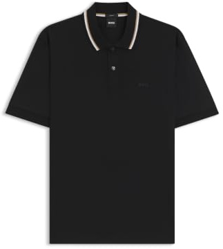 BOSS Slim-fit Poloshirt Aus Baumwolle Mit Gestreiftem Kragen