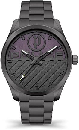Police Herren Analog Quarz Uhr mit Edelstahl Armband PEWJG2121405
