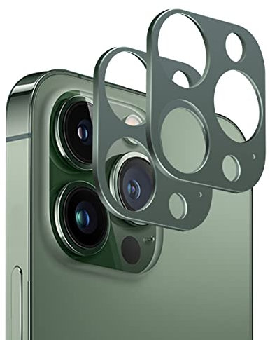 Annhan [2 Pezzi] Pellicola Fotocamera per iPhone 13 Pro/iPhone 13 Pro Max Telaio Alluminio in Metallo [Resistente ai Graffi] - Verde alpino