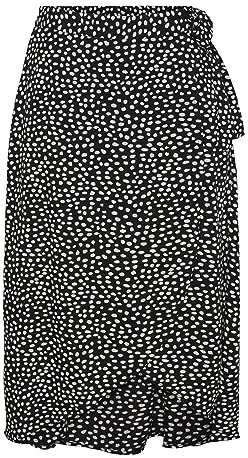 PIECES Damen Pctala Wrap Skirt Noos Bc Rock, Black/AOP:dot,XS