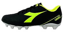Diadora Pichichi 6 Mg14, Zapatillas de fútbol Hombre, Black Yellow FL DD White, 43 EU