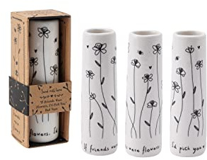 CGB Giftware | If Friends Were Flowers I’d Pick You Ceramic Floral Bud Vase | Black and White | Flowers | Gift Box | Gift For Home | Send With Love Range | GB06941