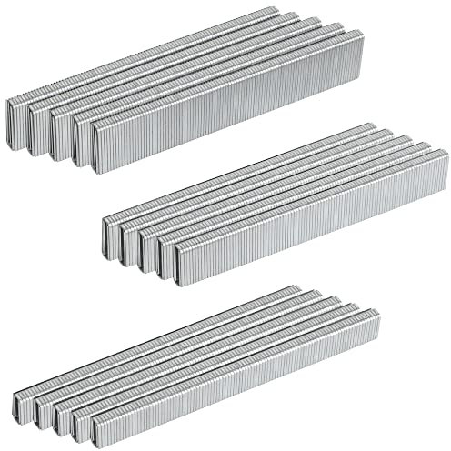 HW HAMWOO 18 Gauge 3000PCS,1/4 Narrow Crown Staples (1/2,3/4,1),18GA Nail Gun Nails Assorted, Suitable for Most Brand of 18 Gauge Pneumatic and Electric Brad Nailer (Silver)
