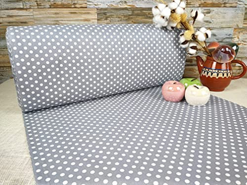 240cm Extrabreit Popeline Baumwolle Stoff Meterware ab 50cm 100% Baumwollstoff Stoffe Bastelstoff ÖKO-TEX Ranforce Kinderstoffe Stoffe Sterne Punkte Streifen Linien Kreise VP0G006 (Grau)