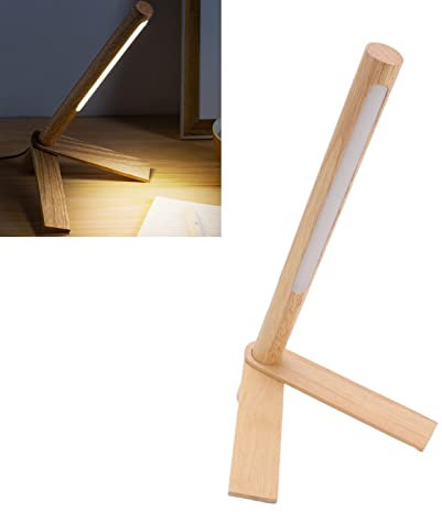 Charge Up LED-Schreibtischlampe, Leselampe, Nordeuropa, Holz, USB-Netzteil, Stufenlos Einstellbar, 3 Gänge, Farbtemperatur, Tischleuchte Zum Lernen