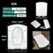 TISTIK WC Sitz Eckig Toilettendeckel Mit Absenkautomatik, WC Sitz Duroplast Toilettendeckel Klobrille Absenkautomatik Toilettensitz Abnehmbar Zur Reinigung,Quadratischer,03A