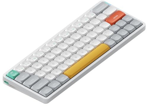 nuphy Teclado inalámbrico portátil Air60 V2 60% de bajo perfil, compatible con QMK/VIA, compatible con Windows/Mac OS/Linux, compatible con Bluetooth 5.1/2.4GHz/cableado (USB-C) White-Gateron Aloe