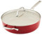 KitchenAid Hard Anodized Ceramic Saute Pan with Lid, 5 Quart - Empire Red