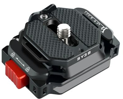 YYSVYIA SY38 Camera Auto Lock Quick Release Kit,Used for Sony,Canon etc More Brand, Used for Tripods, Stabilizers, Gimbals,Slider etc Quick Switching.(1 Quick Release Pedestal+1 Quick Release Plate)