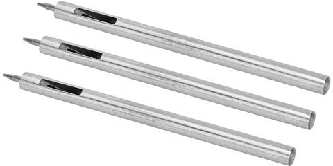 Uadme Perforadora Cuero Agujeros, 3 Piezas Herramienta de Agujeros de Cuero, Punzón Redondo de Hueca de Acero de Aleación, para Manualidades, Cortador Artesanal de Cuero (1,5 mm)