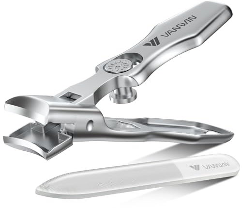 Coupe-Ongles pour Hommes Ongles Épais, VANWIN Coupe-Ongles pour Seniors Grande Ouverture Large, Coupe-Ongles Robuste Anti-Éclaboussures avec Verrou de Sécurité et Réservoir de Récupération pour Femmes