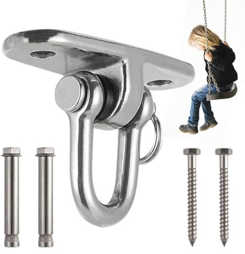 Edelstahl Schaukelhaken, Schwerlast-Deckenhaken, Rostfrei 360° Drehbar Robuste Schaukelbügel, Sicher Schaukelhaken Für Hängesessel, Markise, Liebesschaukel, Boxsack