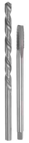MACHSWON Tap & Bit Sets,3/8-16 UNC H2 Straight Flute Machine Thread Milling Tap Extra Long,8mm High Speed Steel (HSS) Twist Drill Bit