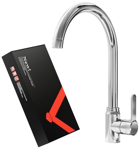 MEGAROOM Kitchen Tap – Premium Stainless Steel Kitchen Sink Faucet with Mixer Tap, 360° Rotatable, Hot & Cold Double Pipes, Lead-Free for Healthy Water, Easy Installation