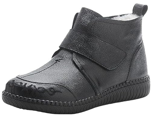 Snow Boots Damen Shoes Outdoor Ski Boots Thickening Damen Mit Absatz Gefüttert (Black, 38)