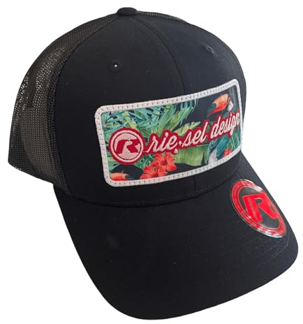 Riesel Design ® Basecap Snapback Cap, the Crow:n, 7-Fach verstellbar, Schwarz mit 3D-Logo-Stick