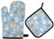 Pumpkins Web Ghosts Lot de 2 gants de cuisine résistants à la chaleur pour barbecue Bleu clair