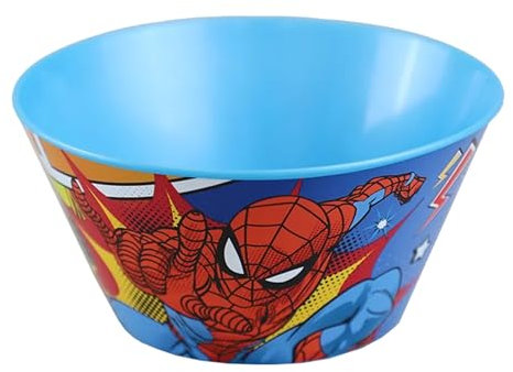 SRV Hub Spiderman Cartoon Print Kids Bowls, 700ml Dinner Time Everyday Use Plastic Cereal Bowls, BPA Free Colorful Stackable Bowl for Kids 4+ Years
