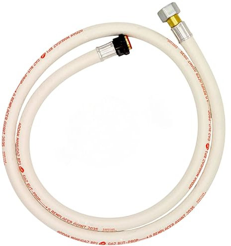 Générique DGS Flexible de gaz Butane/Propane Caoutchouc - 1,50m - Validité 10 Ans - Raccordement à Visser