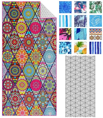 IGINOA Strandtuch XXL Microfaser Strand Handtuch Boho 180x90 Badetuch Groß Schnelltrocknendes Strandhandtuch Sandfrei Dünn Leicht Mikrofaser Strandhandtuch Badehandtücher Beach Bath Towels Mädchen
