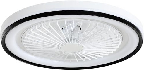 HOMCOM Ventilador de Techo con Luz LED 48,5 W Motor DC Reversible Lámpara Ventilador Techo Silenciosa con Mando a Distancia 6 Velocidades Temporizador para Salón Dormitorio Ø48 cm Blanco