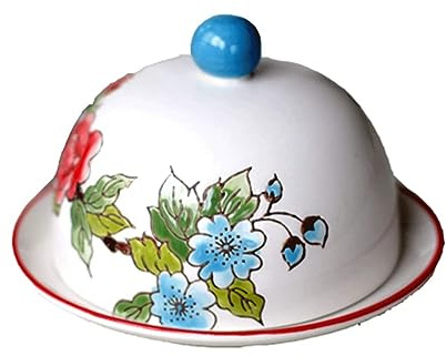 GLJTUO Butter Dish Butter Plate With Round Lip,Hand Painted Butter Dish,Housewares Kitchen Decoration Festive Party Creative Tableware Kitchen Gift,
