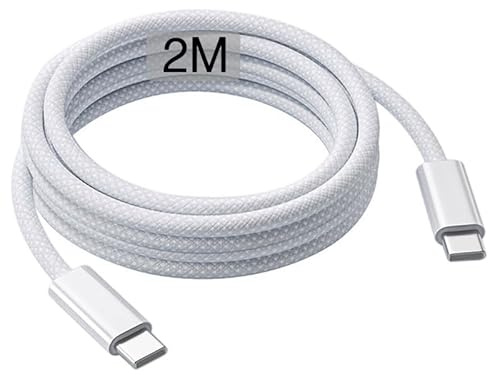 Cavo di ricarica USB C a USB C da 2 m per iPhone 17 Air/16 Pro Max/15 Plus/17e/16e, iPad Pro 10/11a generazione, Google Pixel 9, Samsung Galaxy S23, cavo di ricarica lungo per smartphone, cavo di