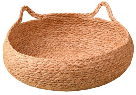 Weberei Katzenbett, Runden Katzen Bettchen, Katzen Bett, Welpenbett Haustier Matte, Haustierbett, Katzenschlafplatz, Naturmaterial, für Katzen oder kleine Hunde (S)