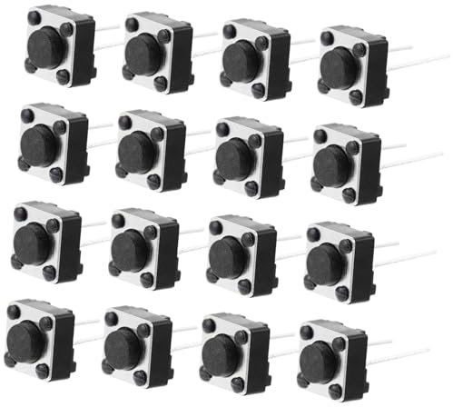 JEWEDECO 100 Stücke Druckknopfschalter Momentan Für Breadboard Pcb Ersatzdruckknopf Knopf Fühlbar Momentandruckknopf Druckknopf Taster