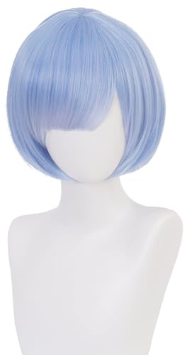 Cosplay Perücke, Anime Re:Zero Rem Perücken Damen Blau Farbverlauf Haar für Halloween, Party Cosplay Kostüm Wig