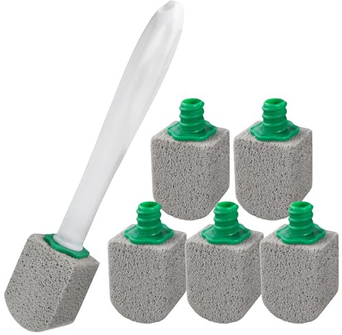 ANOMM 6 Stück Bimsstein Toilette Effektive Bimsstein Toilettenreiniger Grau | Cleaning Block WC mit Griff, Bimsstein für Toilette Zur Entfernung Hartnäckiger Flecken, Badezimmer, Küchen(mit 1 Griff)