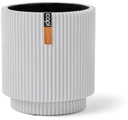 Capi Europe - Gefäß Zylinder Groove Colours - 23x25 - Weiß - Blumentopf für drinnen - CAPI Indoor - BGVWE315