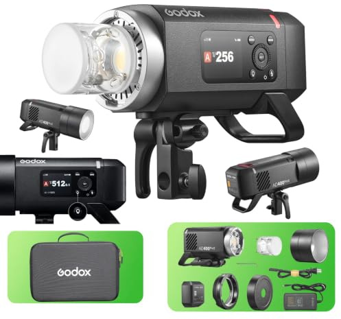 Godox AD400 Pro II AD400Pro II 400Ws Flash, GN72, 30W Bi-Color Modeling Lamp, 460 Full Power Flash, 0.01-1s Recycle Time, 1/8000 HSS, Freeze Mode, Strobe Light for Canon, Sony, Nikon, Fuji etc