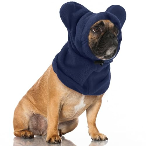 Warme Hundehut Plüsch Hunde Mütze Beruhigende Ohrenschützer Hundemütze für Haustier Winter Warmer Halten Hundehüte Kätzchenhut mit Leise Ohrenschützern Kapuzenpullover M (Blau)