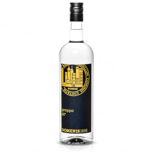 DOMENIS1898 - Grappa Tradizione 40 – Distillata Artigianalmente in Rame | Giovane, Armonica e Cristallina | 100 cl – 40% vol | Grappa Italiana Made in Italy