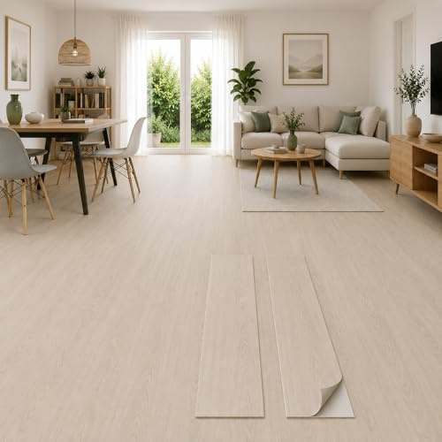 Pavimentos Arquiservi - Suelo Vinílico Autoadhesivo PVC -【5 m²】- Grosor 2mm - Diseño Roble Clásico Natural - Gran Durabilidad y Resistente al Agua - Fácil Mantenimiento