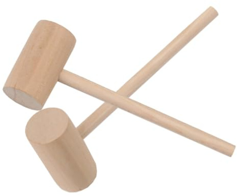 WHAMVOX Martello Educativo Mini in Legno, 12 Pezzi, per Bambini | Manico, Forma Rotonda, Sviluppo Destrezza, Coordinazione Mano Occhio, Uso Casa