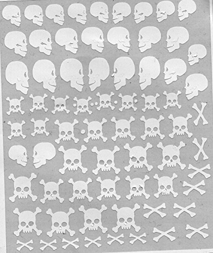 Skull Collection (# Skull Press on Nail Stickers ~ White # …)