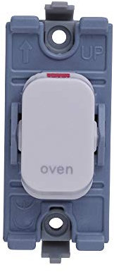 Schneider Electric Lisse White Moulded - Rocker Switch Module, for Oven, Double Pole, 20AX, GGBL20DPOVW, White, Pack of 6