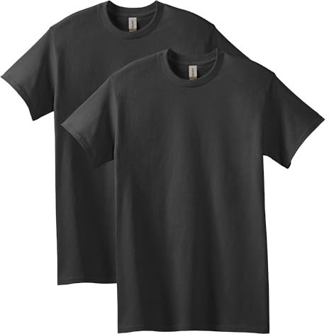 Gildan Men's Herren T-Shirt aus Schwerer Baumwolle, Stil G5000, 2er-Pack, Black (Pack of 2), M